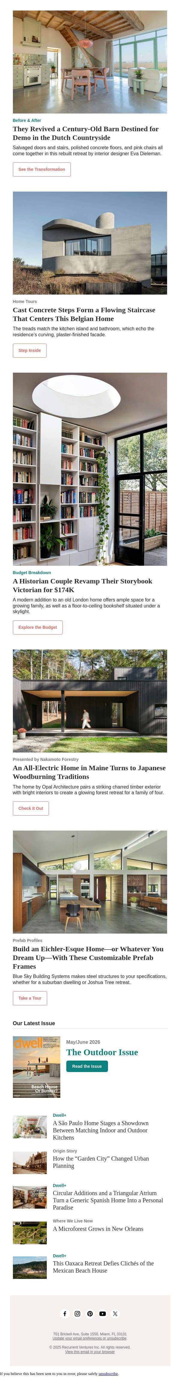 They Changed the Course of This Century-Old Barn From Demo to Retreat Space email from Dwell screenshot