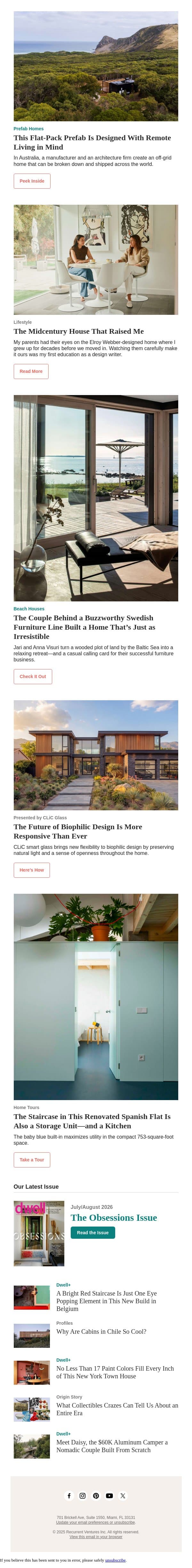 This Staircase Is Also a Storage Unit and a Kitchen email from Dwell screenshot