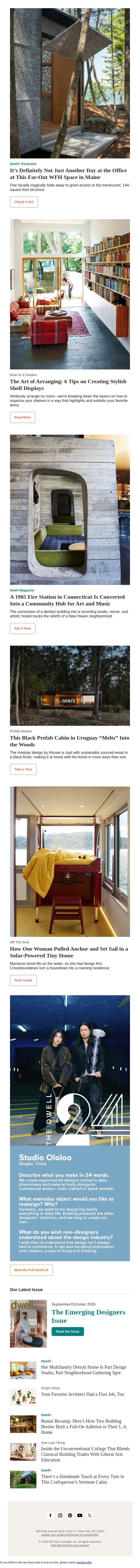 A Black Prefab Is at Home With the Forest in More Ways Than One email from Dwell screenshot
