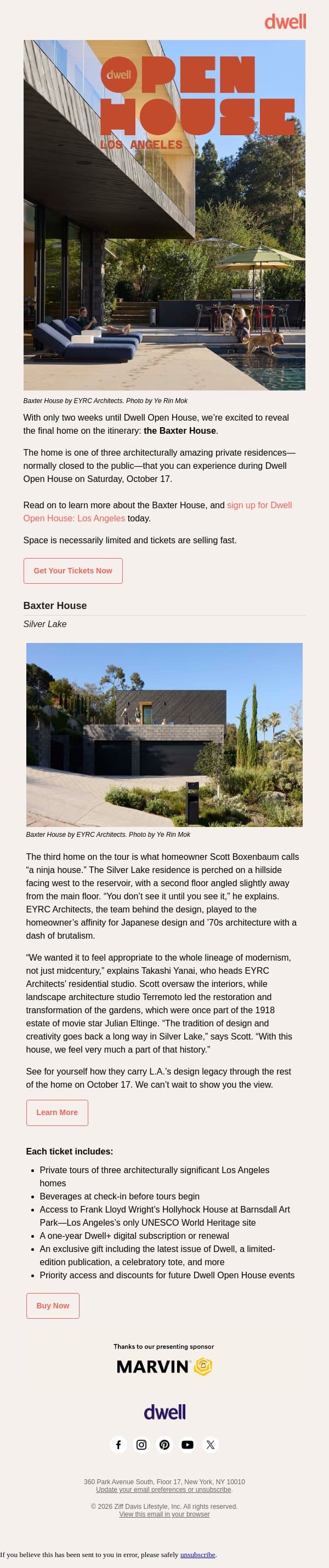 Meet the Final Home in This Year’s Open House Lineup email from Dwell screenshot