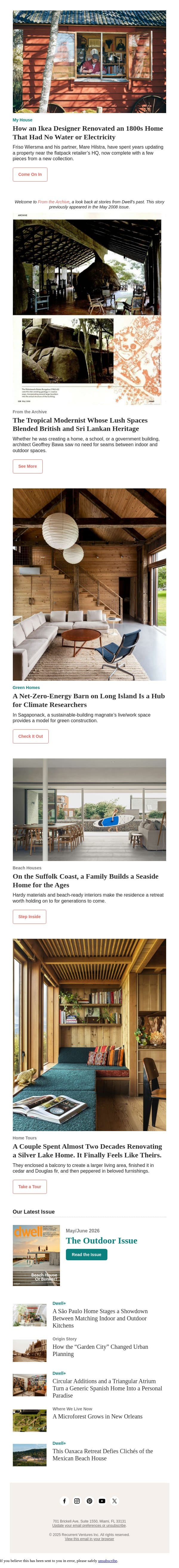 How an Ikea Designer Renovated an 1800s Home That Had No Water or Electricity email from Dwell screenshot