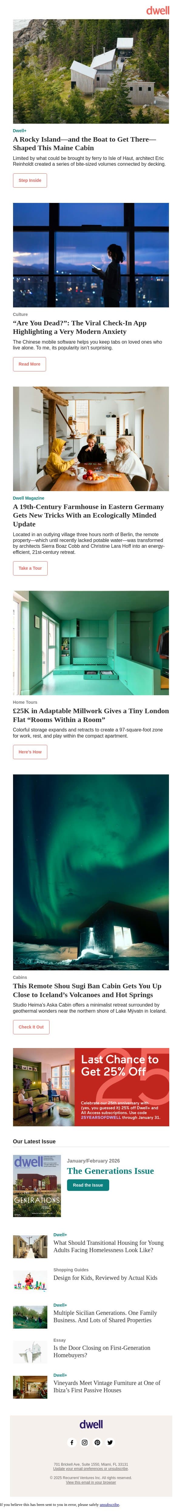“Are You Dead?” and the App Surveilling the Safety of People Who Live Alone email from Dwell screenshot
