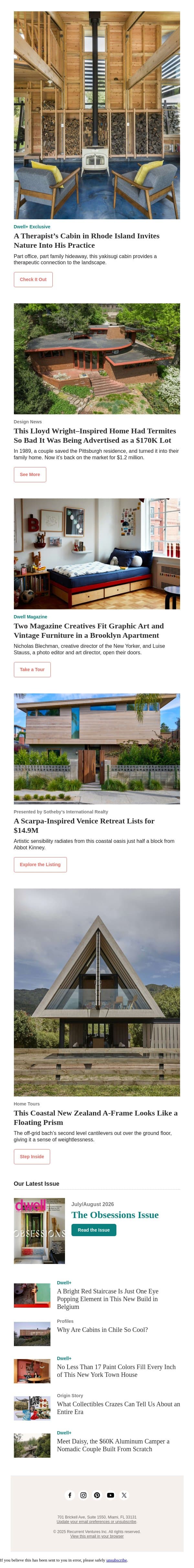 This Frank Lloyd Wright–Inspired Home Had Termites So Bad It Was Being Advertised as a $170K Lot email from Dwell screenshot