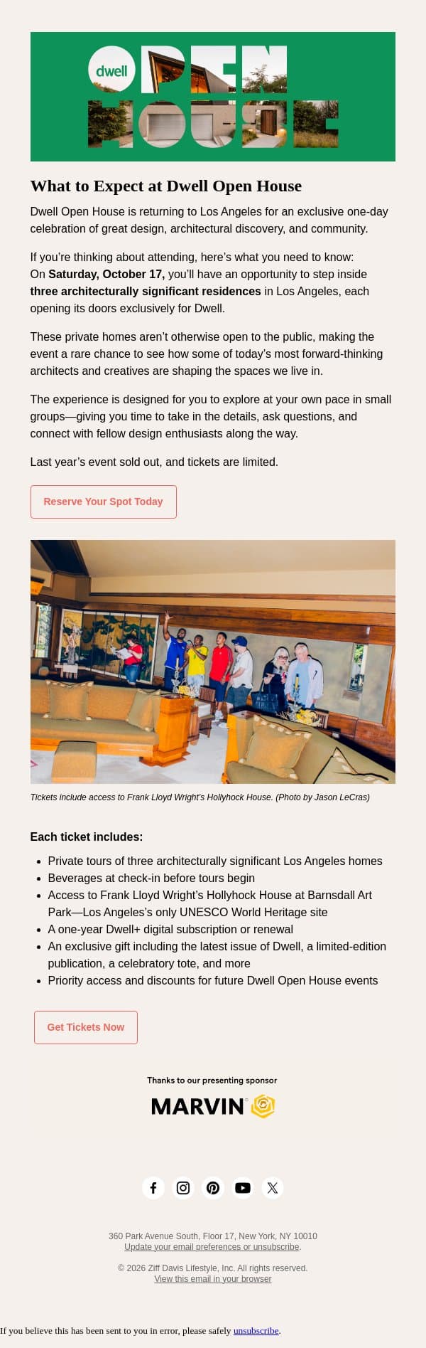 Dwell Open House Is Only One Month Away email from Dwell screenshot