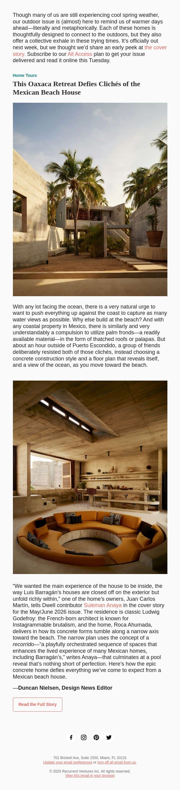 This Oaxaca Retreat Defies Clichés of the Mexican Beach House email from Dwell screenshot