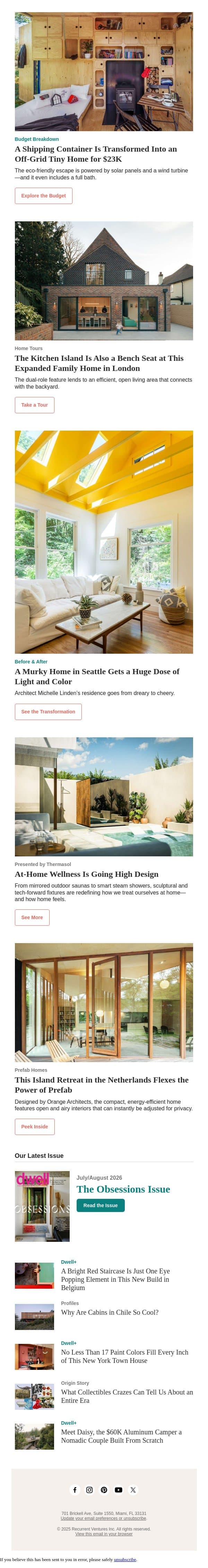 The Kitchen Island Doubles as a Bench Seat in This London Home email from Dwell screenshot