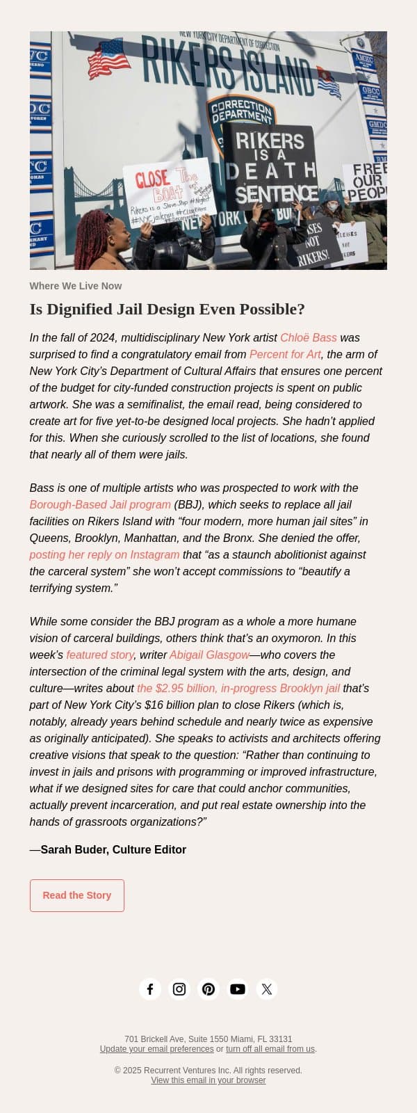 Is Dignified Jail Design Even Possible? email from Dwell screenshot