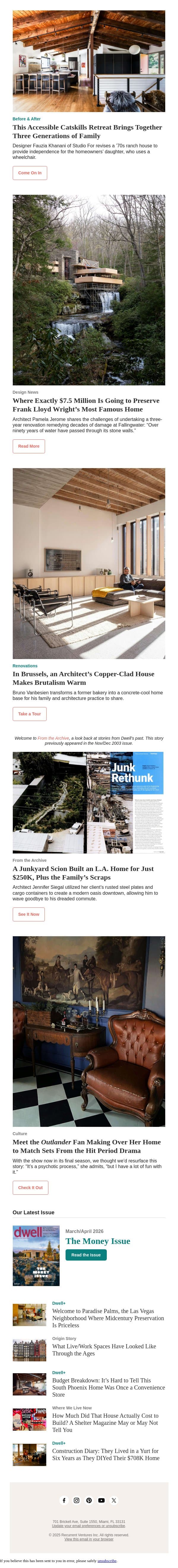 Where Exactly $7.5M Is Going to Preserve Frank Lloyd Wright’s Most Famous Home email from Dwell screenshot