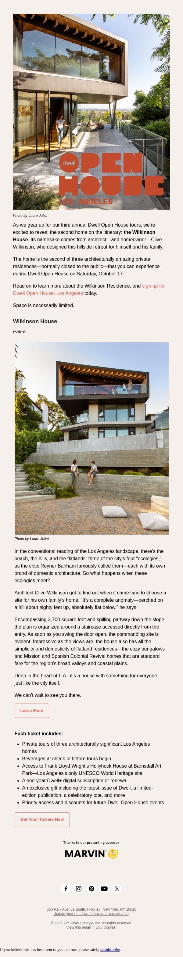 Meet the Second Private Home in This Year’s Open House Lineup email from Dwell screenshot