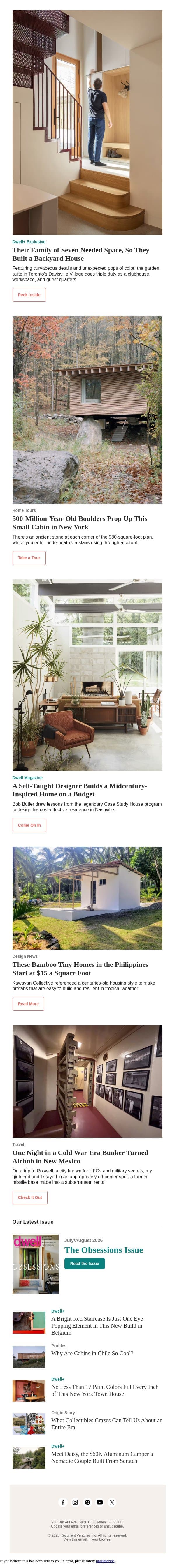 500-Million-Year-Old Boulders Prop Up This Small Cabin in New York email from Dwell screenshot