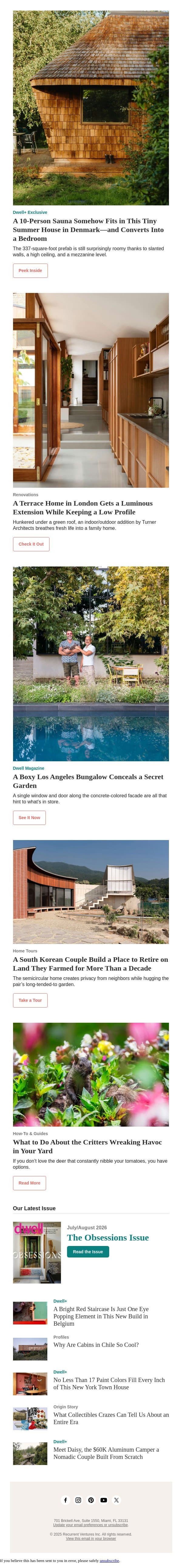 They Built a Curvy Home to Retire In on Land They Farmed for Over a Decade email from Dwell screenshot