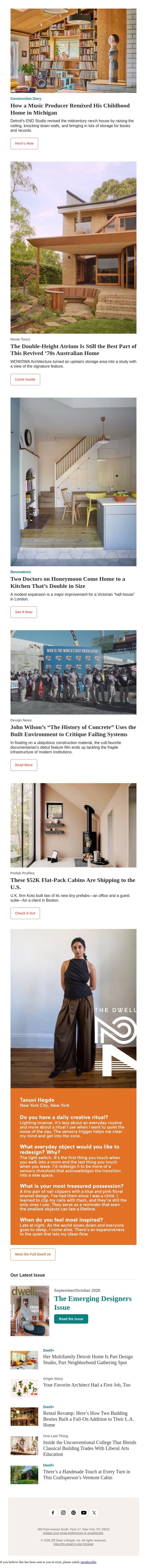 This Music Producer Remixed His Childhood Home—With Plenty of Room for His Record Collection email from Dwell screenshot