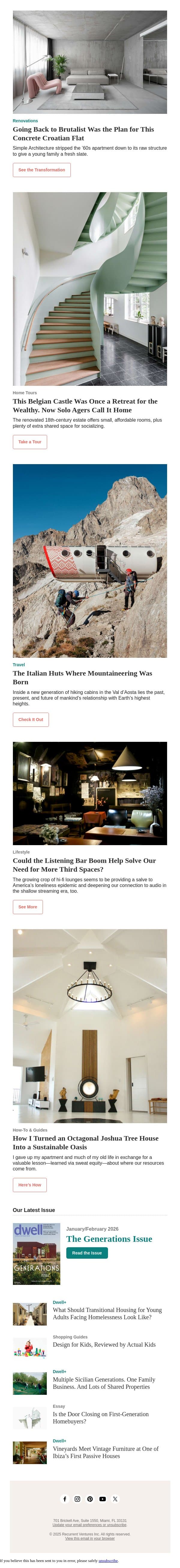 This Concrete Croatian Flat Is a Little Rough Around the Edges—in the Best Way email from Dwell screenshot