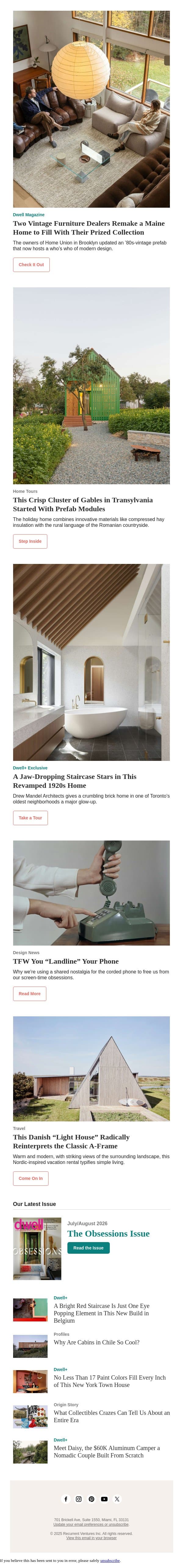 Landlines Are So Back email from Dwell screenshot