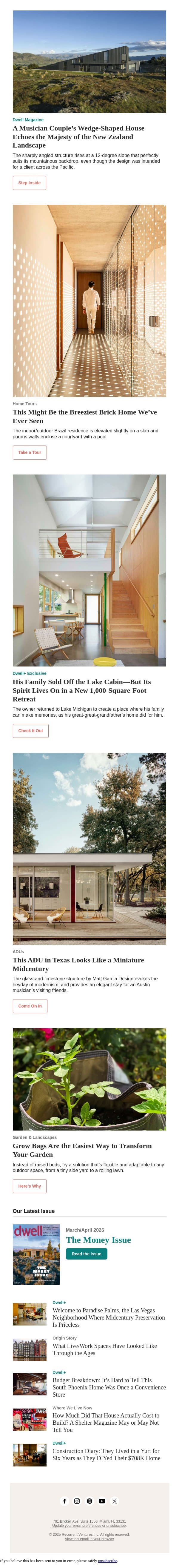 Easy, Breezy, Beautiful...Brick House email from Dwell screenshot