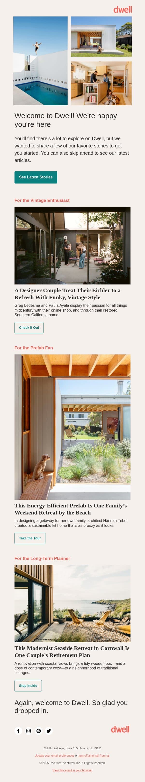 Come on in! email from Dwell screenshot