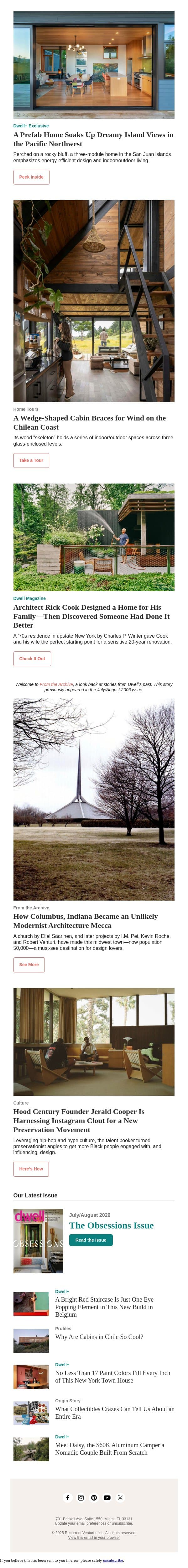 The Most Unlikely Modernist Epicenter Is Actually in Columbus, Indiana email from Dwell screenshot