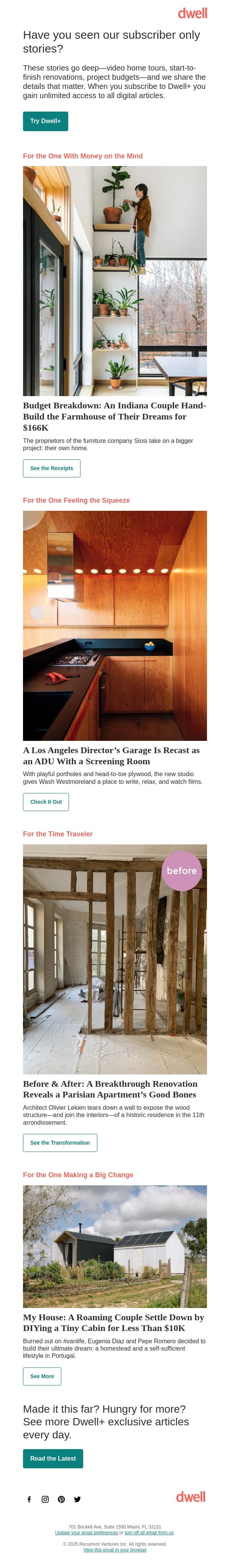 Have you seen our Dwell+ articles? email from Dwell screenshot