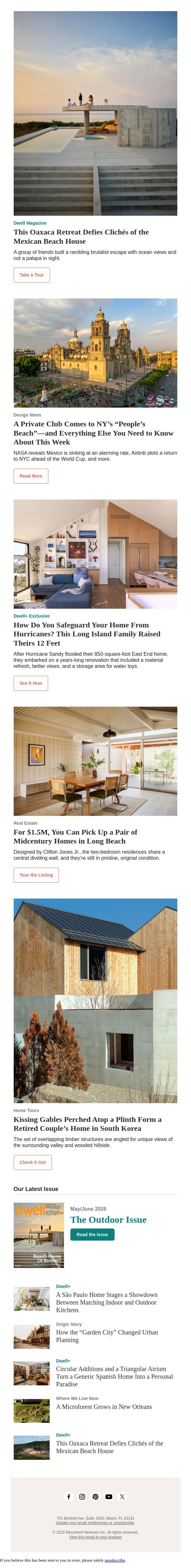 With $1.5M, You Can Get Two Midcentury Homes for The Price of One email from Dwell screenshot