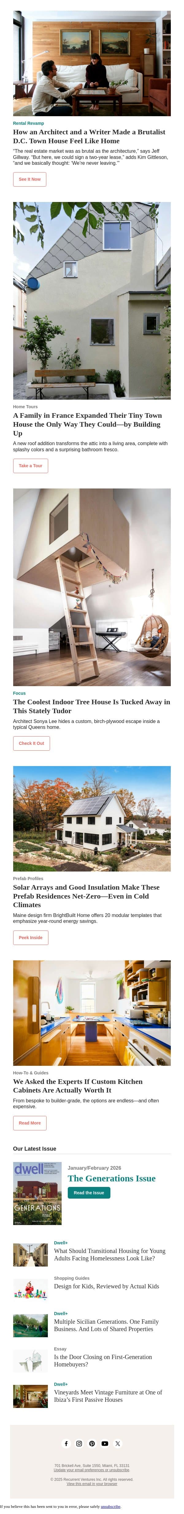 A Family in France Expanded Their Tiny Town House the Only Way They Could—by Building Up email from Dwell screenshot