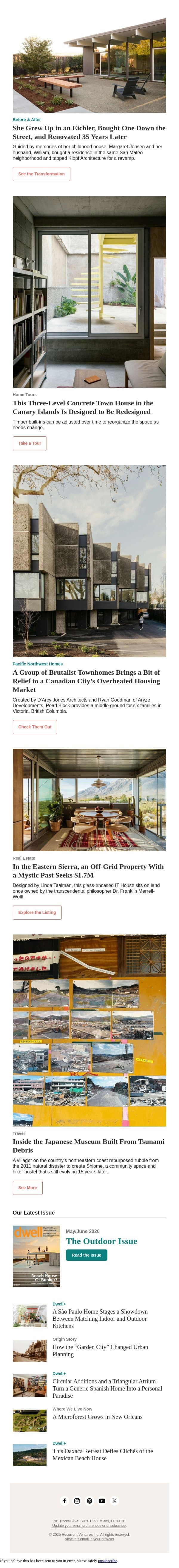 She Grew Up in an Eichler, Bought One Down the Street, and Renovated 35 Years Later email from Dwell screenshot
