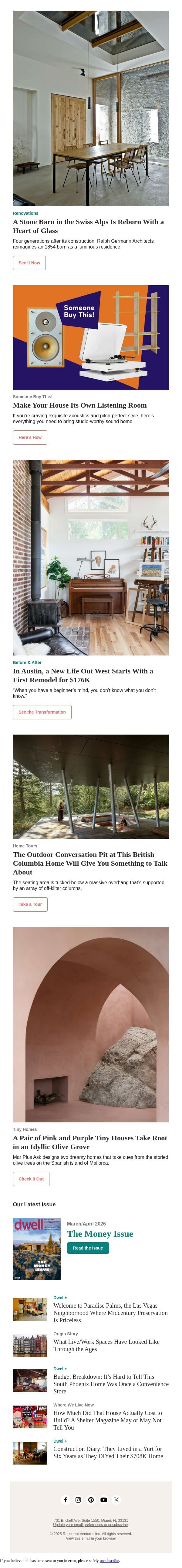 This Outdoor Conversation Pit Is Something to Talk About email from Dwell screenshot