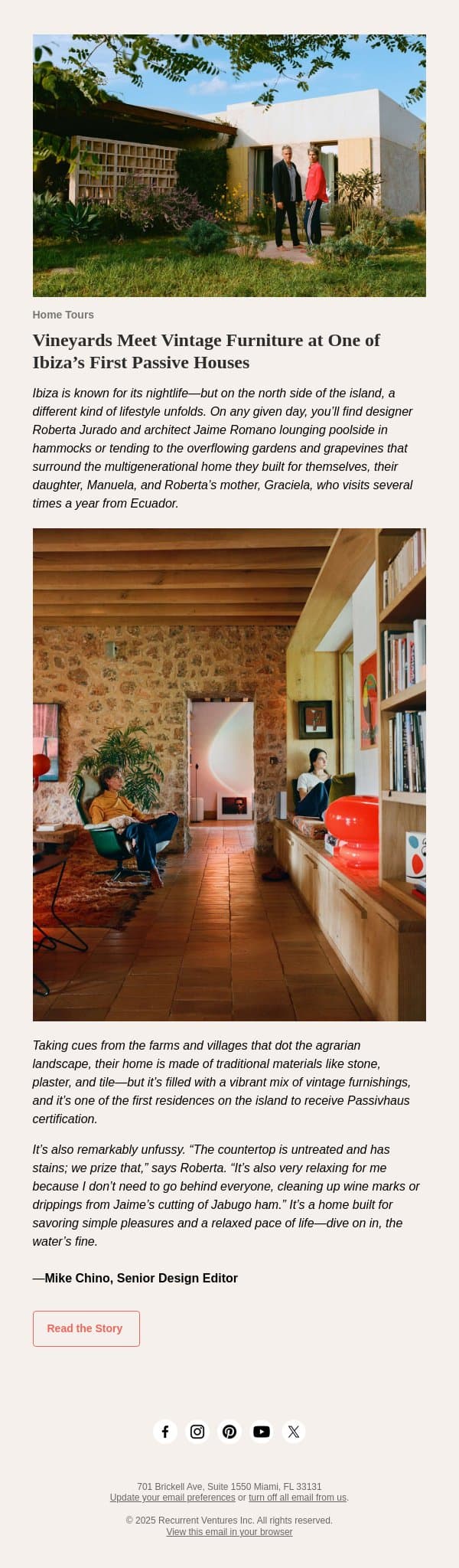 Vineyards Meet Vintage Furniture at One of Ibiza’s First Passive Houses email from Dwell screenshot