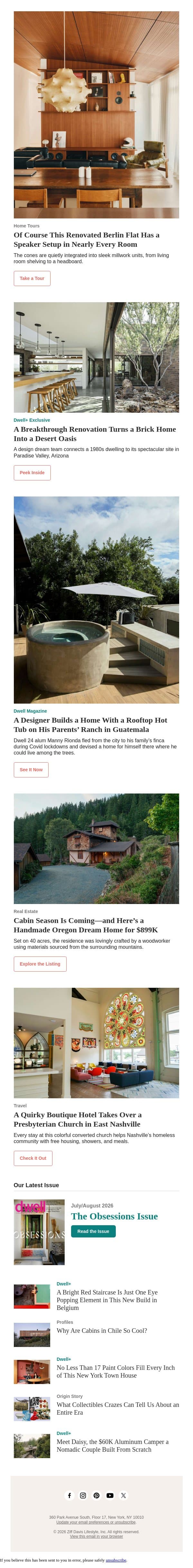 Cabin Season Is Coming—and This Handmade Dream Home Is Listed for $899K email from Dwell screenshot
