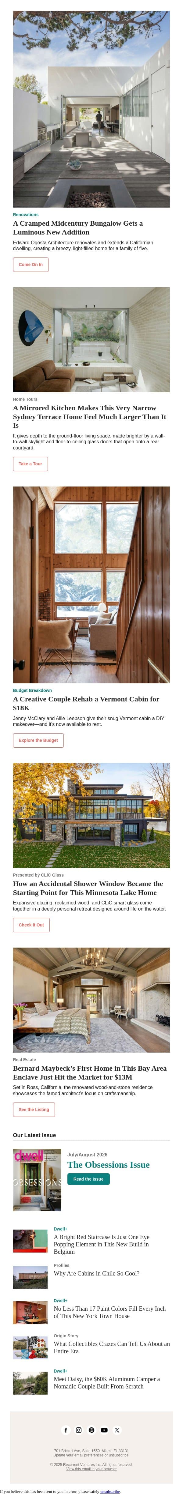 Bernard Maybeck’s First Home in This Bay Area Enclave Just Hit the Market for $13M email from Dwell screenshot