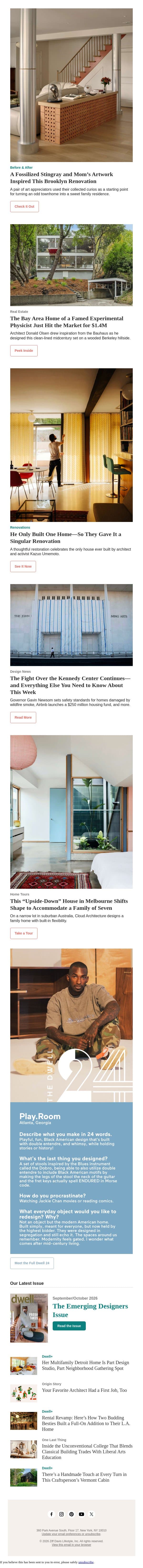 A Fossilized Stingray and Mom’s Artwork Inspired This Couple’s Brooklyn Renovation email from Dwell screenshot