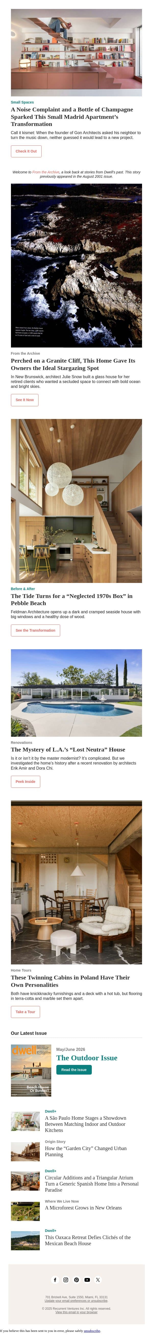 A Noise Complaint and a Bottle of Champagne Sparked This Small Apartment’s Transformation email from Dwell screenshot