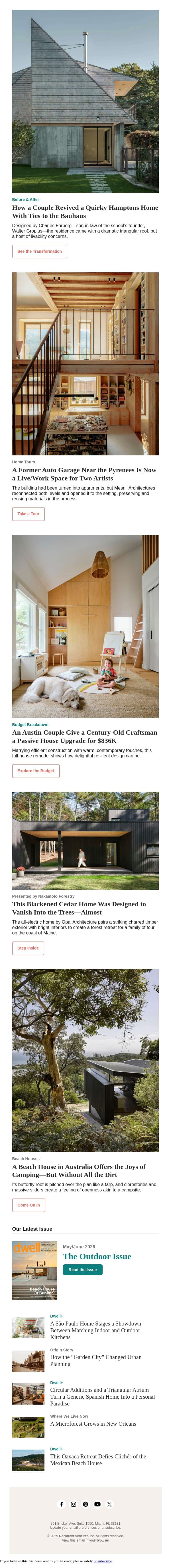 A Hamptons Home With Ties to the Bauhaus Movement Gets a Revamp email from Dwell screenshot