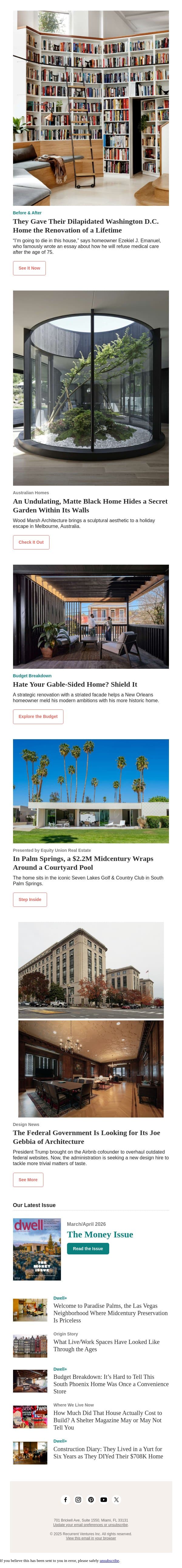 Hate Your Gable-Sided Home? Shield It email from Dwell screenshot