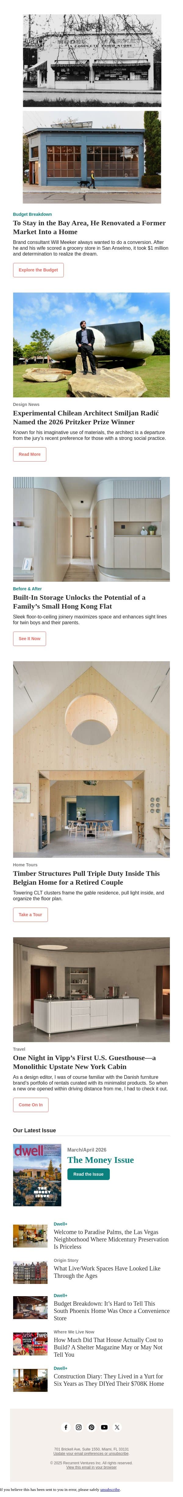 And the 2026 Pritzker Prize Goes to… email from Dwell screenshot