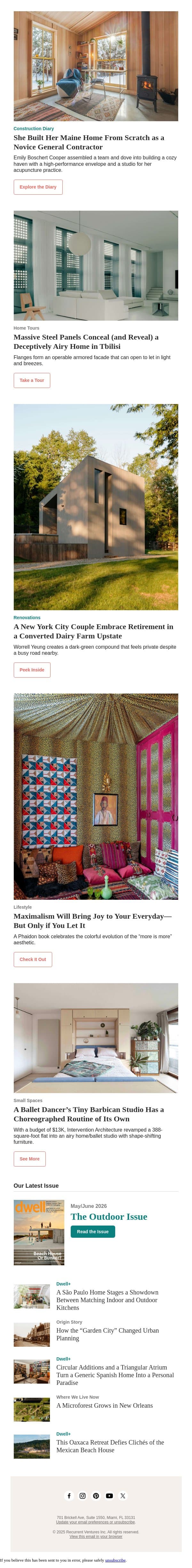 This Acupuncturist Built Her Home—and Studio—From Scratch email from Dwell screenshot