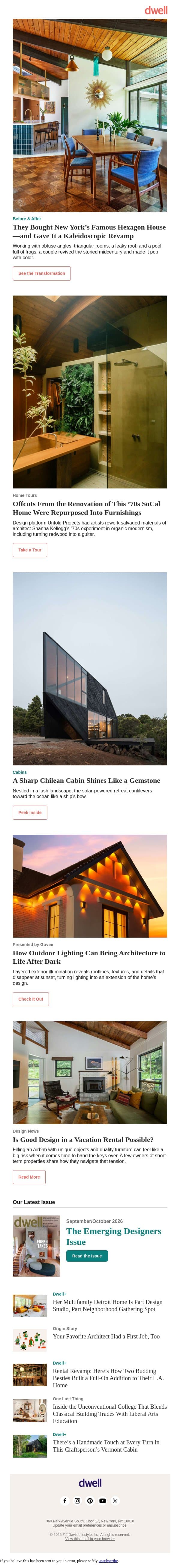 They Bought New York’s Famous Hexagon House—and Gave It a Kaleidoscopic Revamp email from Dwell screenshot