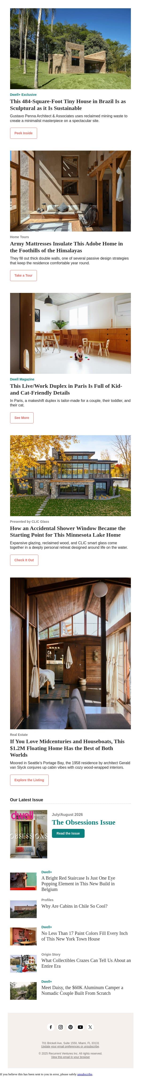 This House Repurposes Army Mattresses As Insulation email from Dwell screenshot
