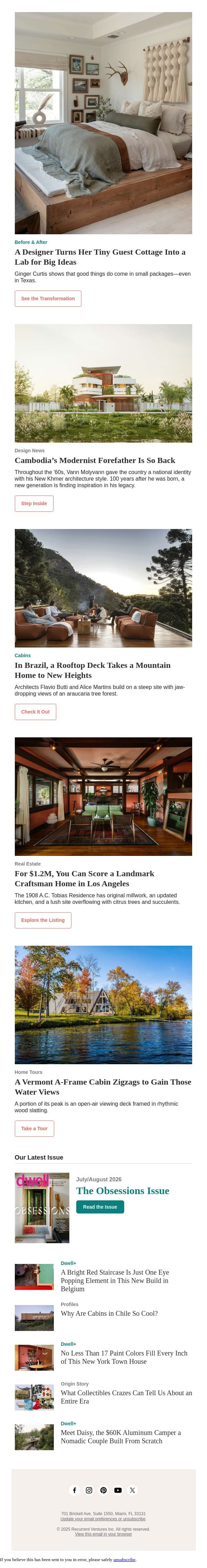 For $1.2M, You Can Score a Landmark Craftsman Home in Los Angeles email from Dwell screenshot