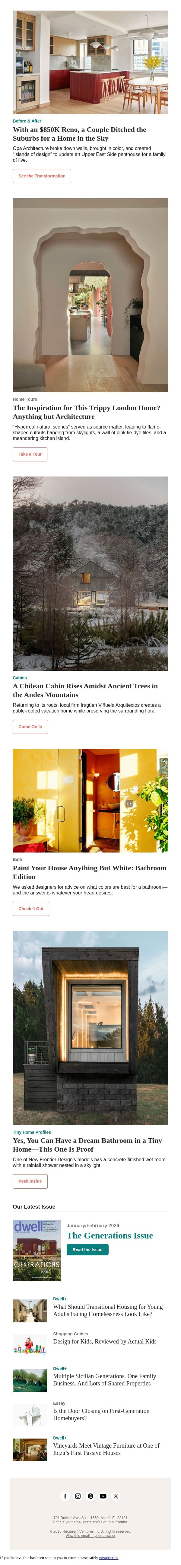The Inspiration for This Trippy London Home? Anything but Architecture email from Dwell screenshot