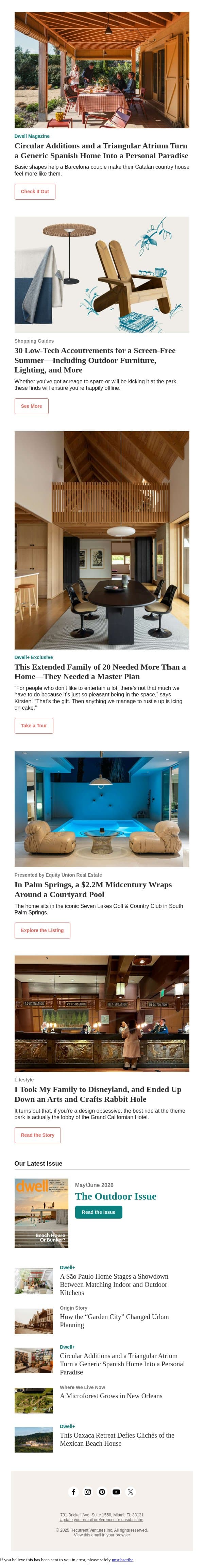 This Home Was Designed With 20 Family Members in Mind email from Dwell screenshot
