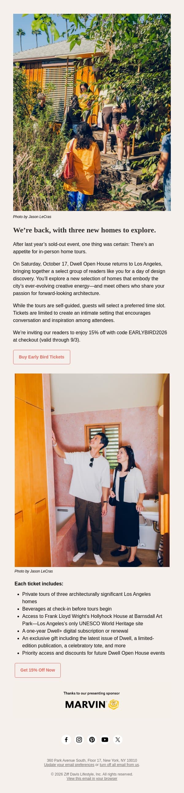 Dwell Open House: Los Angeles Is Back email from Dwell screenshot