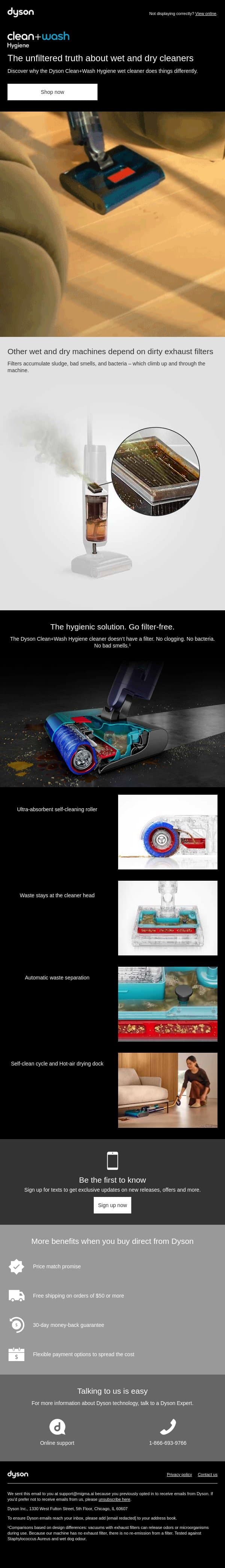 Is your hard floor cleaner breeding bacteria? email from Dyson screenshot