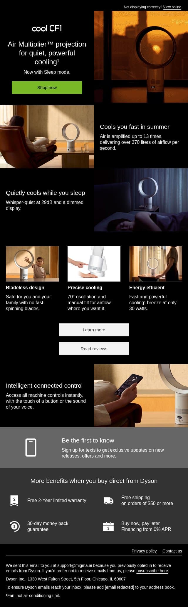 Return of a Dyson fan favorite email from Dyson screenshot