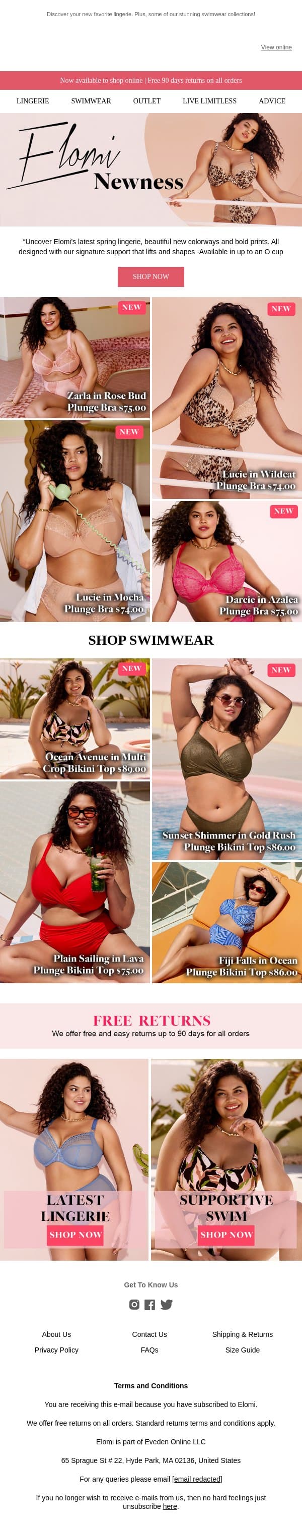 Meet the NEW Elomi Arrivals email from Elomi screenshot