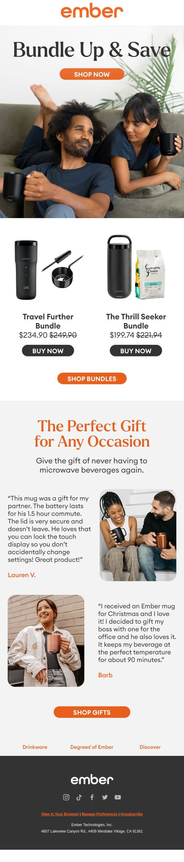 The Perfect Gift For Any Occasion... email from Ember screenshot