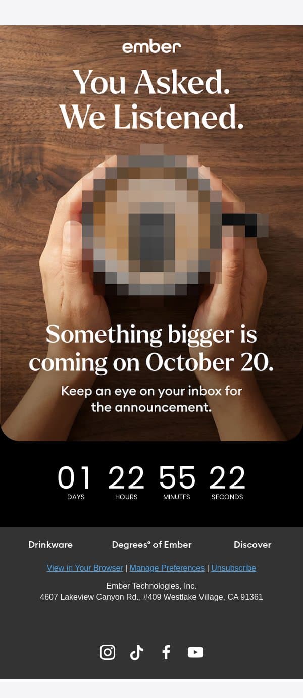Bigger Is Better ☕ email from Ember screenshot