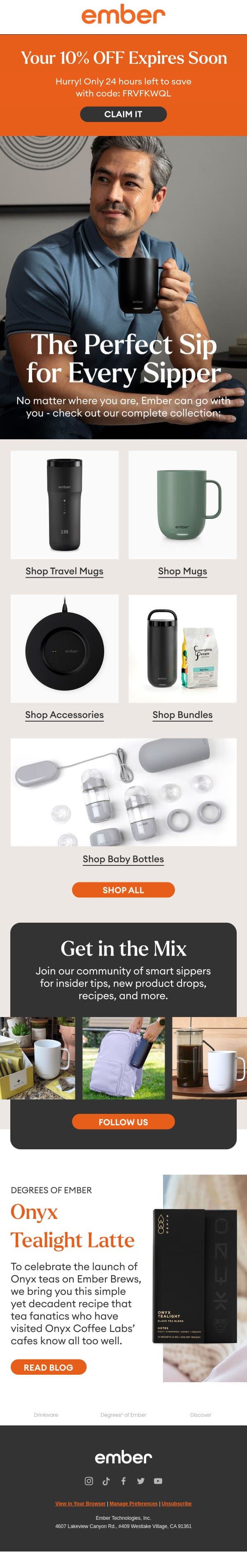 Bring Ember With You Everywhere You Go email from Ember screenshot