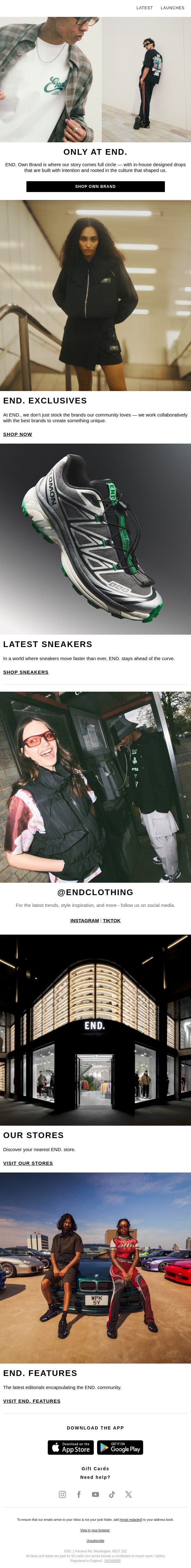 Update your wardrobe with our latest arrivals email from END. screenshot