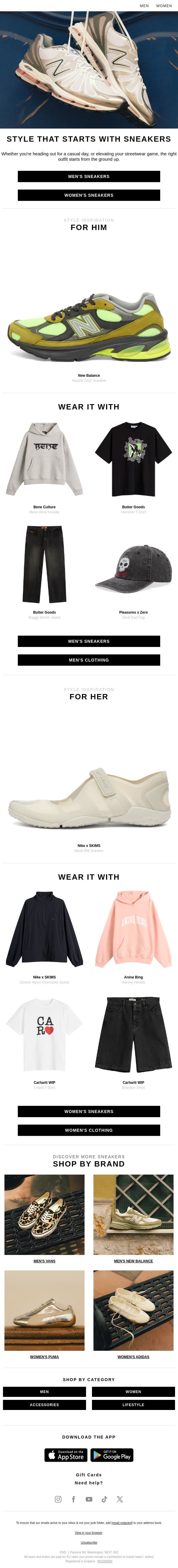 Step up your style with New Balance, Nike & more email from END. screenshot