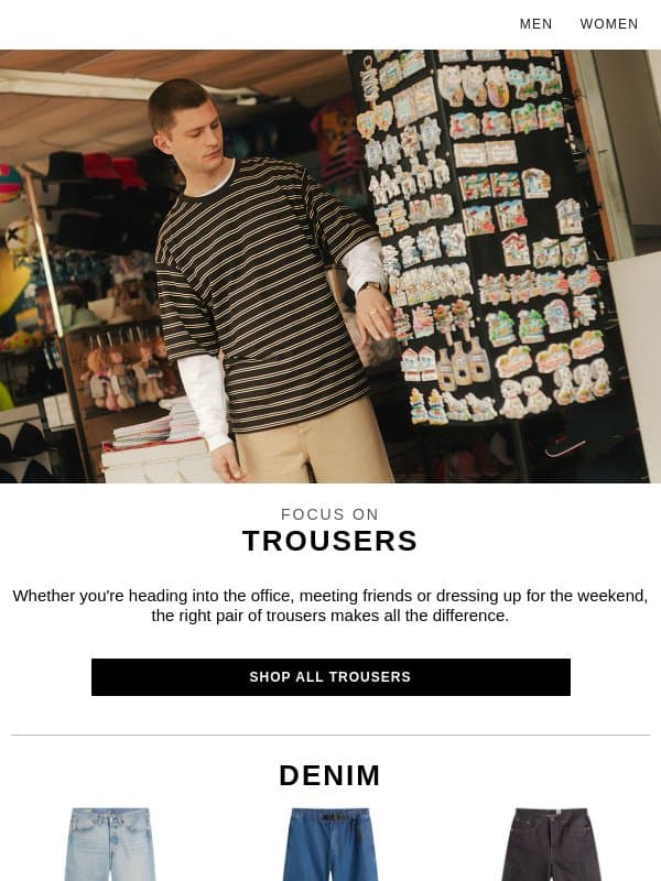 Smart, comfortable trousers from Carhartt WIP, YMC, Universal Works & more email from END.